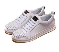 philipp plein leather low trainers all white